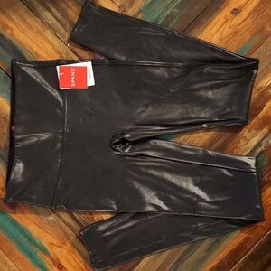 SPANX Black Faux Leather Leggings size small